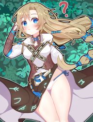 ? blonde_hair blony_(mabinogi) blue_eyes breasts commission gloves mabinogi niru_(jun800) outdoors panties side-tie_panties small_breasts underwear