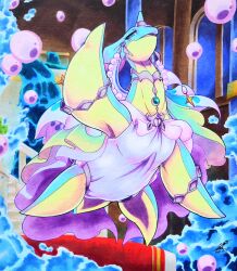 Rule 34 | 025aki, absurdres, animal, blurry, blurry background, bubble, clothed animal, floating, full body, gen 1 pokemon, highres, horns, lapras, midair, nintendo, no humans, pokemon, pokemon (creature), single horn, solo, water