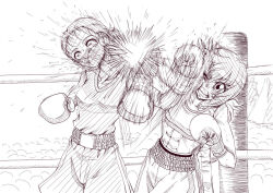 2girls boxing boxing_gloves catfight multiple_girls santos tagme