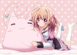 Rule 34 | 1girl, brown hair, ichinose mio (koi ga saku koro sakura doki), koi ga saku koro sakura doki, purple eyes, suemizu yuzuki, thighhighs