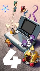 Rule 34 | artist name, baby luigi, baby mario, blue footwear, blue overalls, cannon, cobalt star, green footwear, handheld game console, highres, luigi, maribou (supermaribou), mario, mario &amp; luigi: partners in time, mario &amp; luigi rpg, mario (series), nintendo, nintendo ds, overalls, professor e. gadd&#039;s time machine, red footwear, shadow, shroob, solid oval eyes, stuffwell
