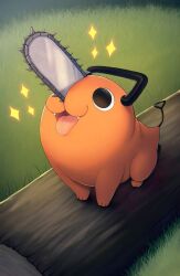 artist_request black_eyes chainsaw chainsaw_man fanart_digital monster orange_fur pochita_(original) source_request