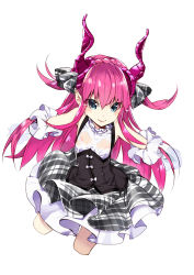 10s 1girl 218 absurdres bare_shoulders blue_eyes bow closed_mouth commentary_request covered_erect_nipples cropped_legs detached_sleeves dragon_horns dress elizabeth_bathory_(fate) elizabeth_bathory_(fate/extra) elizabeth_bathory_(second_ascension)_(fate) eyes_visible_through_hair fate/extra fate/extra_ccc fate_(series) female_focus flat_chest frilled_sleeves frills hair_ribbon highres horns long_hair looking_at_viewer nipples outstretched_arms pointy_ears ribbon see-through_clothes simple_background smile solo two_side_up white_background white_bow