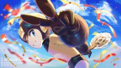 Rule 34 | 1boy, absurdres, artist name, black helmet, blue eyes, confetti, english text, gift art, helmet, highres, male focus, mega man (character), mega man (classic), mega man (series), saw blade, solo, v, yasaikakiage