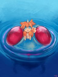 10s 1girl 2012 artist_name bad_id bad_pixiv_id blue_eyes child cosplay creatures_(company) dated gake_no_ue_no_ponyo game_freak gen_1_pokemon goldeen goldeen_(cosplay) gym_leader horns looking_up milkteamaid misty_(pokemon) nintendo orange_hair parody pokemon ponyo side_ponytail single_horn tentacruel water