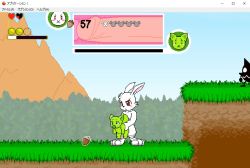 1boy 1girl animated be_kon_box hanging_legs doggystyle female_orgasm furry held_up hetero monster_girl naughty_rabbit orgasm pixel_art rabbit sex sex_from_behind size_difference slime_girl squirrel tagme