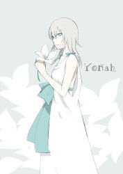 1girl breasts female_focus highres nier nier_(series) short_hair solo white_hair yonah