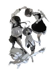 1boy 3girls newsboy_cap dress gloves greyscale hat iizumi_rita long_hair long_sleeves mask monochrome multiple_girls sakuragi_naruha short_hair short_sleeves shorts skirt seike_taroumaru toaru_kagaku_no_railgun toaru_majutsu_no_index toaru_majutsu_no_index_gaiden:_toaru_kagaku_no_accelerator tongue tongue_out toooka trap umbrella yakumaru_itsuki