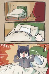 animal_costume animal_ears basket big_bad_wolf big_bad_wolf_(cosplay) capelet cloak cosplay genshin_impact highres hood hood_up hooded_capelet little_red_riding_hood_(fairy_tale) little_red_riding_hood_(fairy_tale_character)_(cosplay) little_red_riding_hood_(fairy_tale_character) red_cloak red_hood shenhe_(genshin_impact) tail wolf_costume wolf_ears wolf_tail xinzoruo yelan_(genshin_impact)