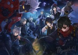 6+boys ahoge animal_ear_fluff animal_ears antenna_hair anton_ivanov arm_belt artist_name asaba_harumasa badge bear_boy bear_ears belt belt_buckle belt_chain ben_bigger billy_kid black_belt black_gloves black_hair black_hat black_headband black_jacket black_pants black_shirt black_shoes black_sweater blonde_hair blue_jacket blue_pants body_fur breast_pocket brown_fur buckle building buttons cat_boy cat_ears cat_tail chain chain_necklace city claws closed_mouth coat coat_on_shoulders collared_coat collared_jacket collared_shirt collared_vest crane_(machine) cropped_jacket crossed_bangs crossed_legs cuffs cyborg double-breasted expressionless eyepatch fedora frown full_moon furry furry_male gloves gold_necklace gradient_necktie green_eyes green_hair grey_hair grey_pants grey_vest hair_between_eyes hair_intakes hair_over_one_eye hand_in_pocket hand_up handcuffs hashtag-only_commentary hat headband holding holding_unworn_clothes holding_unworn_hat hugo_vlad jacket jacket_partially_removed jewelry knee_up lapel_pin lapels layered_sleeves leather leather_jacket lighter_(zenless_zone_zero) long_hair long_sleeves looking_at_viewer low_ponytail male_focus mechanical_legs mole mole_under_eye moon multicolored_hair multiple_boys muzzle_(mask) necklace necktie night night_sky one_eye_covered open_clothes open_jacket pants partially_fingerless_gloves pocket police police_badge police_uniform ponytail print_shirt purple_eyes purple_necktie purple_shirt red_eyes red_hair red_jacket red_scarf scar scar_across_eye scar_on_face scarf seth_lowell sheriff_badge shirt shoes short_hair short_over_long_sleeves short_sleeves shoulder_spikes sideways_glance sitting sky skyscraper sleeveless sleeveless_sweater spiked_hair spiked_jacket spikes standing star_(sky) streaked_hair striped_headband studded_belt suitchi_(gn4othi61) sunglasses suspenders sweater tail tail_belt thigh_strap turtleneck turtleneck_sweater twitter_username unworn_hat unworn_headwear v-shaped_eyebrows very_long_hair vest von_lycaon watch white_coat white_fur white_hair white_jacket white_necktie white_shirt white_shoes wise_(zenless_zone_zero) wolf_boy wolf_ears wolf_tail wristwatch yellow_eyes yellow_gloves yellow_headband zenless_zone_zero zipper zipper_pull_tab