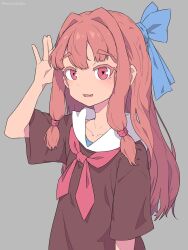 Rule 34 | 1girl, fang, highres, kotonoha akane, long hair, open mouth, pink eyes, pink hair, semicolonize, skin fang, solo, voiceroid
