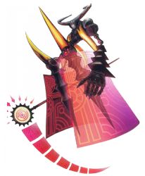 .hack// 1girl avatar_skeith bandai cyber_connect_2 female_focus red_eyes scythe skeith skeith_(.hack//) solo