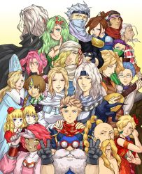 1990s_(style) 6+boys 6+girls brina cain_highwind calca cecil_harvey ceodore_harvey cid_pollendina edward_geraldine everyone final_fantasy final_fantasy_iv final_fantasy_iv:_the_after_years gekkou edward_chris_von_muir golbez green_hair harley_(ff4) izayoi jgishowin leonora luca_(ff4) multiple_boys multiple_girls palom porom rosa_farrell rydia_(ff4) tsukinowa_(ff4) ursula_leiden yang_fang_leiden zangetsu_(ff4)