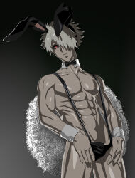 Rule 34 | 1boy, abs, costume, highres, juuni taisen, looking at viewer, male focus, muscular, muscular male, rabbit ears, rabbit tail, sexyanimes, standing, usagi (juuni taisen)