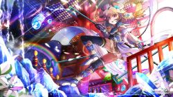 1girl alternate_costume animal_ears bad_id bad_pixiv_id bishamonten bishamonten_(cosplay) brown_hair chain cosplay detached_sleeves dowsing_rod female_focus fingerless_gloves fumiko_(miruyuana) gloves holding looking_at_viewer mouse_ears mouse_tail nazrin open_mouth red_eyes short_hair solo tail touhou