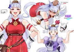Rule 34 | 1girl, animal ears, armband, bare shoulders, blunt bangs, blush, bow, bowtie, breasts, closed eyes, dress, ear bow, ear ornament, ear ribbon, english text, gloves, gold ship (racehorse), gold ship (umamusume), grey hair, hat, highres, horse, horse ears, horse girl, horse tail, horseshoe ornament, icoo, large breasts, long hair, looking at viewer, meme, open mouth, pantyhose, pillbox hat, puffy short sleeves, puffy sleeves, purple bow, purple bowtie, purple eyes, purple sailor collar, purple serafuku, purple shirt, radar alert (umamusume) (meme), real life, red bow, red dress, reins, sailor collar, sailor shirt, school uniform, serafuku, shirt, short sleeves, simple background, skirt, sleeveless, sleeveless dress, smile, speech bubble, tail, thigh strap, tracen school uniform, turtle, umamusume, white background, white gloves, white pantyhose, white sailor collar, white skirt