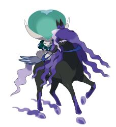 absurdres alternate_form artist_request calyrex calyrex_(rider) closed_eyes closed_mouth eyelashes gen_8_pokemon highres horse legendary_pokemon nintendo no_humans official_art pokemon pokemon_(creature) pokemon_focus pokemon_swsh reins riding riding_pokemon spectrier third-party_source transparent_background