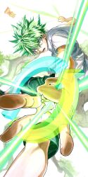 absurdres green_hair highres leaf open_mouth ossan_zabi_190 shirt tagme tenko_(ueki_no_housoku) tree ueki_kosuke ueki_no_housoku white_background white_shirt
