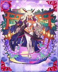 Rule 34 | blonde hair, breasts, chibi, dark-skinned female, dark skin, huge breasts, itou ittousai (sengoku bushouki muramasa), katana, red eyes, sword, weapon