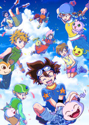 Rule 34 | 3girls, 5boys, antennae, buki, cat, digimon, digimon (creature), glasses, ishida yamato, izumi koshiro, kido jo, koromon, leaf, mochimon, multiple boys, multiple girls, nyaromon, pukamon, pyocomon, tachikawa mimi, tail, takaishi takeru, takenouchi sora, tanemon, tokomon, tunomon, yagami hikari, yagami taichi