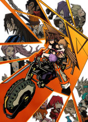 6+boys 6+girls aqua_eyes bird black_hair blue_eyes book brave_fencer_musashiden brown_hair chain character_request clochette_(character) earrings closed_eyes glasses goggles goggles_on_head grey_hair grin licotta long_hair looking_at_viewer maquis maribo miniskirt mirabo motor_vehicle motorcycle multiple_boys multiple_girls musashiden_ii mycella open_book orange_eyes orange_hair pleated_skirt pointy_ears reading red_hair round_eyewear short_hair siblings skirt sleeveless tagme tamie twins