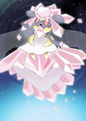 10s alternate_form crystal diancie gen_6_pokemon legendary_pokemon mega_diancie mega_pokemon mythical_pokemon nintendo no_humans open_mouth pokemon pokemon_(creature) pokemon_oras red_eyes solo star_(symbol)