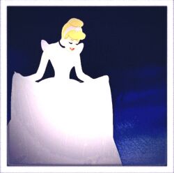 1girl blonde_hair blue_dress choker cinderella_(disney_character) cinderella_(disney_movie) curtsey dress elbow_gloves gloves gown hair_bun hairband jewelry princess red_lips short_hair smile solo ufufunofu-ymhknu white_dress