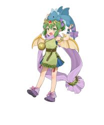 1girl aged_down armlet dragon dragon_girl dragon_wings fire_emblem fire_emblem:_mystery_of_the_emblem fire_emblem:_shadow_dragon_and_the_blade_of_light fire_emblem_heroes green_eyes green_hair highres holding holding_stuffed_toy jewelry looking_at_viewer nintendo non-web_source official_art open_mouth pendant pink_scarf pointy_ears ponytail scarf smile solo stuffed_animal stuffed_dragon stuffed_toy tachi-e tiara tiki_(fire_emblem) tiki_(young)_(dragon&#039;s_progeny)_(fire_emblem) transparent_background wings