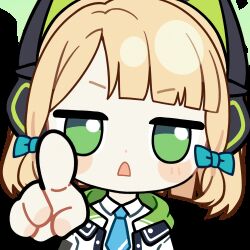 Rule 34 | 1girl, animal ear headphones, animal ears, animated, animated gif, aqua necktie, blonde hair, blue archive, blunt bangs, blunt ends, blush stickers, bow, cat ear headphones, cat ears, chibi, chibi only, chunye haruya, collared shirt, commission, d:, disembodied hand, dot nose, fake animal ears, fourth wall, green bow, green eyes, green halo, green jacket, hair bow, halo, headphones, hood, hooded jacket, jacket, jitome, looking at viewer, low-tied sidelocks, lowres, lucky star, medium hair, midori (blue archive), missing commentary, necktie, open clothes, open jacket, open mouth, parody, parted bangs, poking, pov, school uniform, second-party source, shirt, sidelocks, simple background, solo, transparent background, upper body, v-shaped eyebrows, white shirt