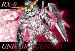 beam_rifle chibi energy_gun glowing gun gundam gundam_unicorn memento_vivi no_humans nt-d shield solo unicorn_gundam weapon
