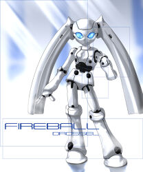 1girl bom! character_name copyright_name disney drossel_von_flugel fireball_(series) humanoid_robot joints looking_at_viewer mechanical_hair no_mouth robot robot_girl robot_joints solo twintails