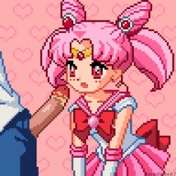 1boy 1girl animated animated_gif bishoujo_senshi_sailor_moon bow chibi_usa choker circlet crystal_carillon deepthroat dirty double_bun dress eating erection fellatio gloves gold_circlet hair_bun hair_ornament heart hetero leotard loli magical_girl miniskirt open_mouth oral paradigma7 penis pink_bow pink_choker pink_hair pink_sailor_collar pixel_art pleated_skirt presenting puffy_short_sleeves puffy_sleeves red_eyes red_sailor_collar ribbon sailor_chibi_moon sailor_collar sailor_dress sailor_senshi sailor_shirt shirt short_hair short_sleeves signature skirt smegma smegma_in_mouth standing tiara white_gloves white_leotard