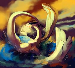 absurdres bad_deviantart_id bad_id commentary creature creatures_(company) falling flying full_body game_freak gen_2_pokemon glitchedpuppet highres huge_filesize legendary_pokemon lugia monster nintendo no_humans open_mouth pokemon pokemon_(creature) pokemon_focus pokemon_move signature solo splashing water