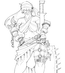 Rule 34 | 1girl, 1shermieaday, breasts, curvy, darli dagger, darli dagger (cosplay), earrings, female focus, gloves, hand on own hip, heart, huge breasts, jewelry, large breasts, long hair, muscular, muscular female, panties, samurai spirits, shermie (kof), smile, smiley face, standing, the king of fighters, thick thighs, thighs, underboob, underwear, wide hips