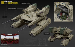 1boy 3d absurdres blender_(medium) cannon character_name cockpit commentary comparison concept_art english_commentary english_text hatch helmet highres machinery mecha military_vehicle motor_vehicle multiple_views original photoshop_(medium) pilot realistic robot science_fiction soldier tank uzuki_(uzukinokaze)