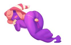 1boy ass ball_bra colored_skin fridge_(fridgedraws) mario_(series) nintendo penis pink_hair purple_skin testicles trap vivian_(paper_mario)