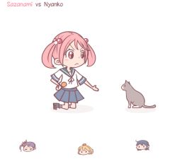 ! !? &gt;:&lt; &gt;:3 10s 4girls :&lt; :3 puff_of_air ? akebono_(kancolle) animal animal_on_head animated animated_gif bandaid bell blonde_hair blue_hair blush_stickers boots brown_eyes rabbit cat pet_food cat_on_head cat_teaser character_name closed_mouth crab english_text closed_eyes flower flying_sweatdrops giving hair_bell hair_bobbles hair_flower hair_ornament hard-translated heart holding imagining jingle_bell kantai_collection long_hair multiple_girls oboro_(kancolle) on_head open_mouth outstretched_arm outstretched_arms pink_eyes pink_hair pori_(poritan81) purple_eyes purple_hair salute sazanami_(kancolle) school_uniform serafuku short_hair short_sleeves side_ponytail skirt smile socks sweatdrop third-party_edit translated twintails ushio_(kancolle) v-shaped_eyebrows wavy_mouth