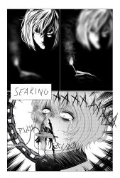 2021 bdsm blood bound burning comic death_note evil_smile fire mello_(death_note) monochrome rape smile tongue torture uncensored yaoi