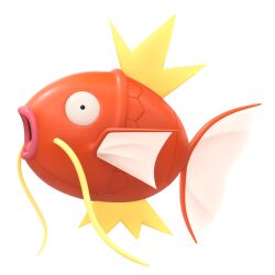 3d animal_focus artist_request fish from_side full_body gen_1_pokemon highres magikarp nintendo no_humans official_art open_mouth pink_lips pokemon pokemon_(creature) pokemon_focus pokemon_legends:_z-a second-party_source simple_background solo whiskers white_background