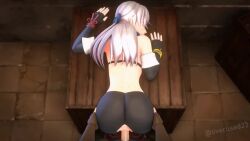 1boy 1girl 3d animated ass bouncing_ass bouncing_breasts breasts cinderdryadva cleavage clothed_sex cum cum_in_pussy ejaculation fingerless_gloves fire_emblem fire_emblem:_radiant_dawn gloves grey_hair indoors micaiah_(fire_emblem) nintendo overused23 pantyhose penis pov sex sound tagme torn_clothes torn_pantyhose video yellow_eyes