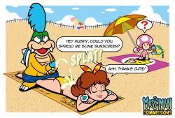 :t age_difference ass back bad_tag ball bare_back bare_legs barefoot beach beach_chair beach_umbrella beachball bikini blonde_hair bow bra closed_eyes crown cum earrings facial_hair feet flower_earrings hat highres jewelry larry_koopa legs loli looking_back lying mario mario_(series) masturbation mustache nintendo on_stomach parasol penis princess_daisy princess_peach sand shota smile soles sun_screen sunglasses super_mario_bros._3 swimsuit testicles the_moss-man toadette toes towel turtle umbrella underwear yellow_bikini