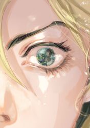 1girl absurdres blonde_hair close-up eye_focus eyelashes father_and_daughter gakuran hair_between_eyes hashtag-only_commentary highres jojo_no_kimyou_na_bouken kuujou_jolyne kuujou_joutarou oraorashindoi35 reflection school_uniform stone_ocean