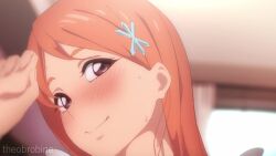 1boy 1girl animated anus ass ass_grab bleach bouncing_breasts breasts cum cum_in_pussy doggystyle grabbing_another&#039;s_hair hetero highres huge_ass huge_breasts inoue_orihime orange_hair penis pussy sex sex_from_behind sound tagme theobrobine vaginal video waist_grab