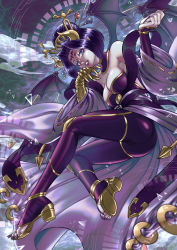ass belt breasts cleavage cosmicleeches demon demon_girl digimon digimon_(creature) high_heels highres horns leotard lilithmon mark_of_evil monster_girl seven_great_demon_lords