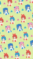 Rule 34 | 2girls, absurdres, alternate color, blue eyes, blue hair, blue shorts, blush stickers, bow hairband, brown eyes, dress, hairband, highres, motyomi, multiple girls, omega ray, omega rio, omega sisters, pink hair, red hair, red hairband, red shorts, shorts, sitting, translation request, twintails, virtual youtuber, white dress