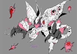 absurdres alien angel_(evangelion) bad_end crossover cyborg demon demon_girl eyeball eyelashes funnels_(gundam) gundam highres ink_(medium) lips mecha mecha_focus mobile_suit monsterification neo_zeon neon_genesis_evangelion open_mouth qubeley robot science_fiction signature teeth tongue traditional_media user_pemg4534 zeta_gundam