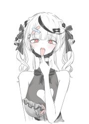 1girl bandaid breasts coffee_sup face_mask hololive large_breasts long_tongue mask sakamata_chloe tagme tongue tongue_out