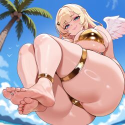 absurdres bikini feet highres idolmia swimsuit tagme