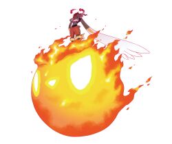 Rule 34 | absurdres, artist request, cinderace, crossed arms, dynamax, embers, fire, fireball, gen 8 pokemon, gigantamax, gigantamax cinderace, highres, nintendo, official art, outline, pokemon, pokemon (creature), pokemon focus, pokemon swsh, red clouds, solo, standing, third-party source, transparent background, very long ears, white outline