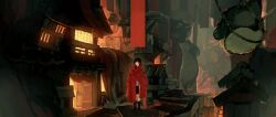Rule 34 | 1girl, bob cut, highres, indoors, kitsune (kazenouta), looking at viewer, medium hair, original, path, road, scenery, shadow, solo, stairs